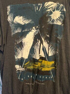 i Jeans By Buffalo Tee T-Shirt Mens 2XLT Tall Palms The Golden State California